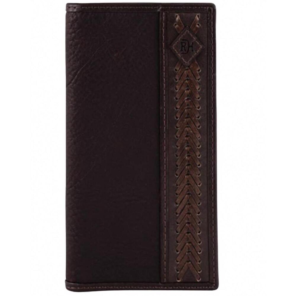 NEW RED DIRT HAT COMPANY men's genuine leather arrow stitch rodeo wallet in dark
